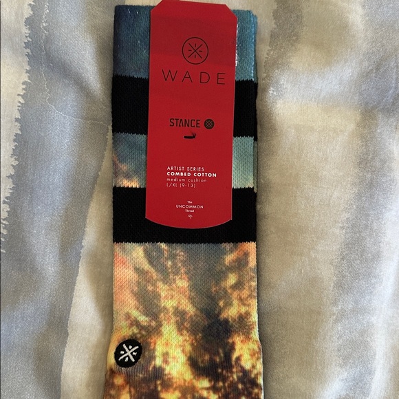Stance Mens Crew Socks D Wade Collection Combed Cotton Large 9-13 Oblivion Art - Picture 4 of 4